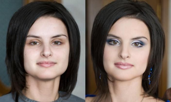 Увеличение глаз с помощью макияжа